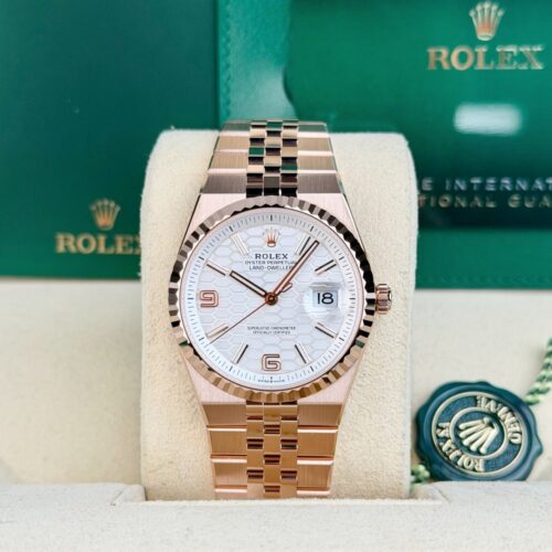 Rolex Land-Dweller 36 White Honeycomb Fluted Flat Jubilee 2026 Unworn 127235