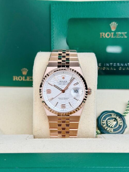 Rolex Land-Dweller 36 White Honeycomb Fluted Flat Jubilee 2026 Unworn 127235