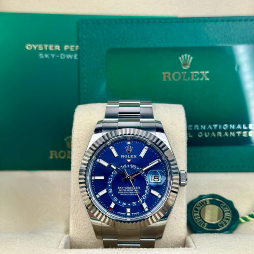Rolex Sky-Dweller 42 Blue Index Fluted Oyster 2026 Unworn 336934