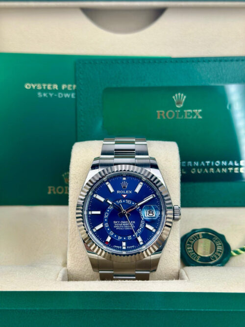 Rolex Sky-Dweller 42 Blue Index Fluted Oyster 2026 Unworn 336934