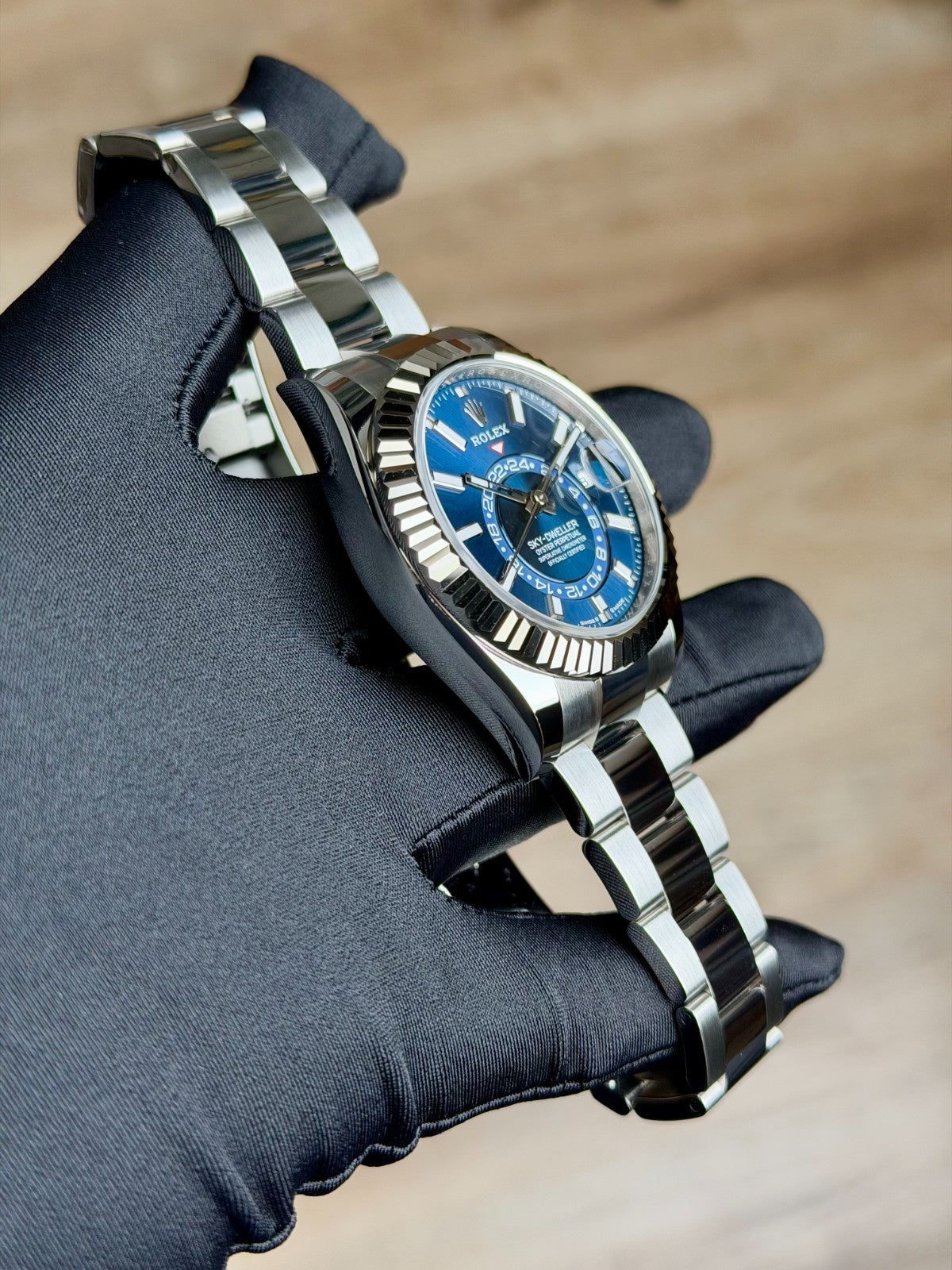Rolex Sky-Dweller 42 Blue Index Fluted Oyster 2026 Unworn 336934