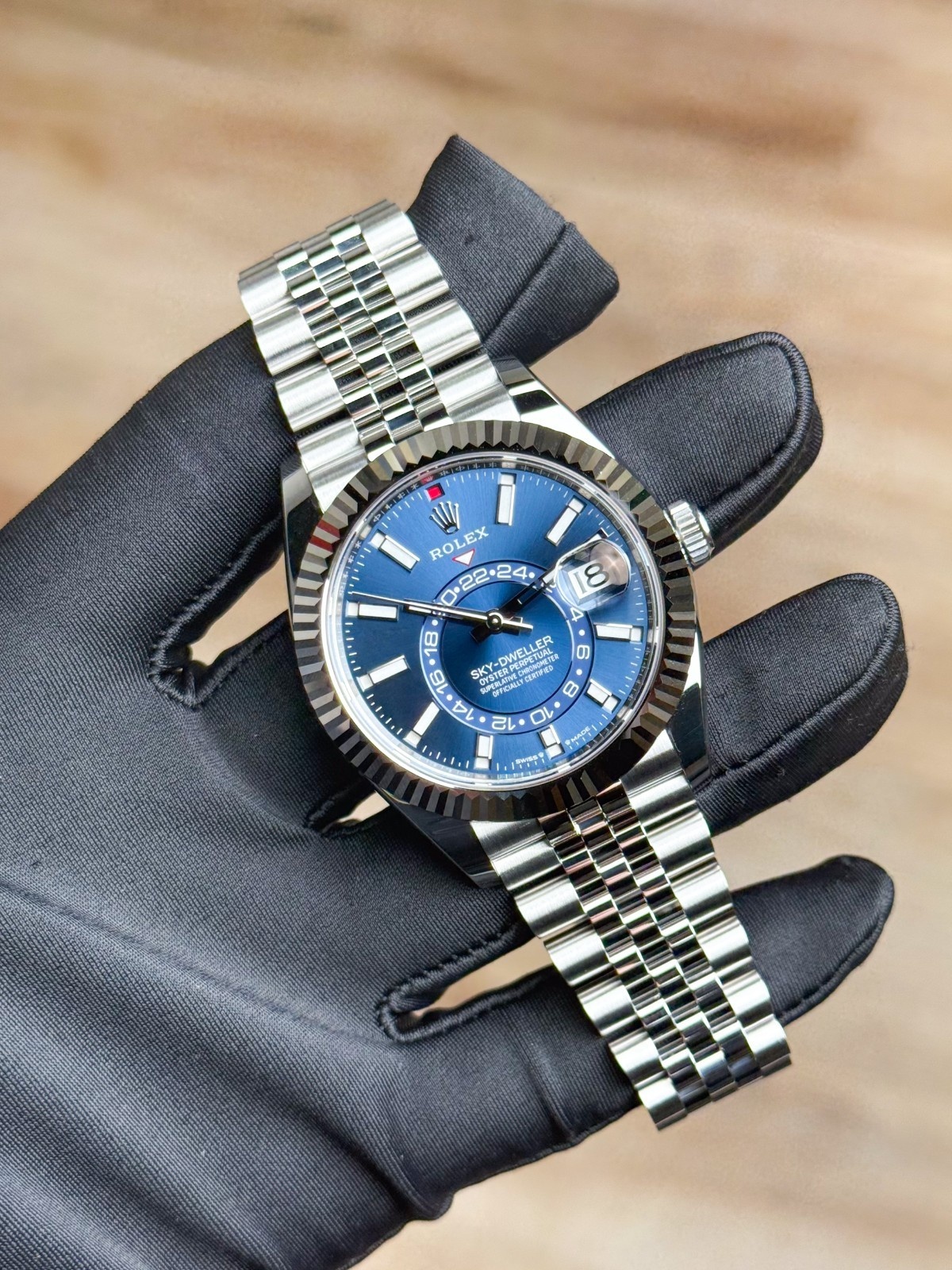 Rolex Sky-Dweller 42 Blue Index Fluted Jubilee 2026 Unworn 336934