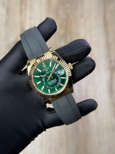 Rolex Sky-Dweller 42 Green Index Fluted Oysterflex 2026 Unworn 336238