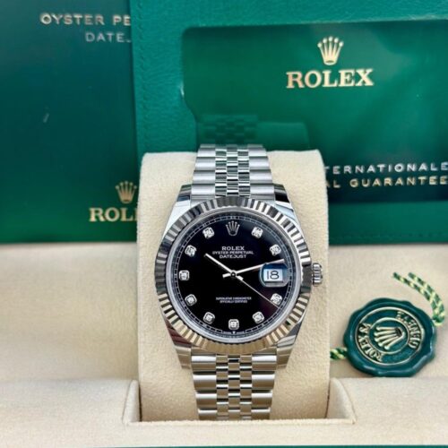 Rolex Datejust 41 Black Diamond Fluted Jubilee 2026 Unworn 126334