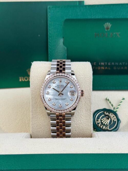 Rolex Datejust 31 MOP Pearl Diamond Marker Bezel Jubilee 2025 Unworn 278381RBR