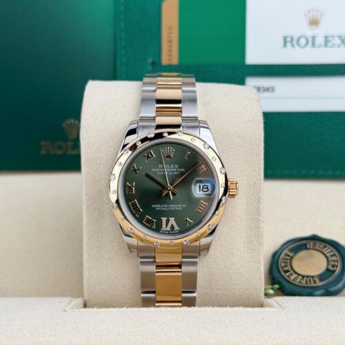 Rolex Datejust 31 Green Roman VI Diamond Domed Oyster Preowned 2010 178343RBR