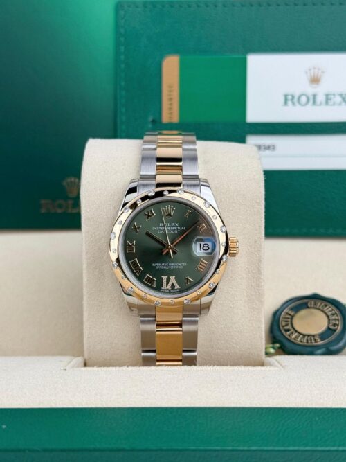 Rolex Datejust 31 Green Roman VI Diamond Domed Oyster Preowned 2010 178343RBR