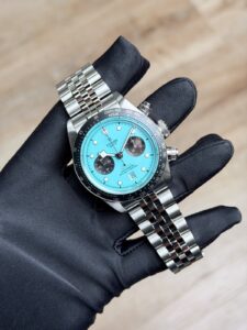 Tudor Black Bay Chronograph Blue Flamingo Turquoise Dial Bracelet M79360N Full