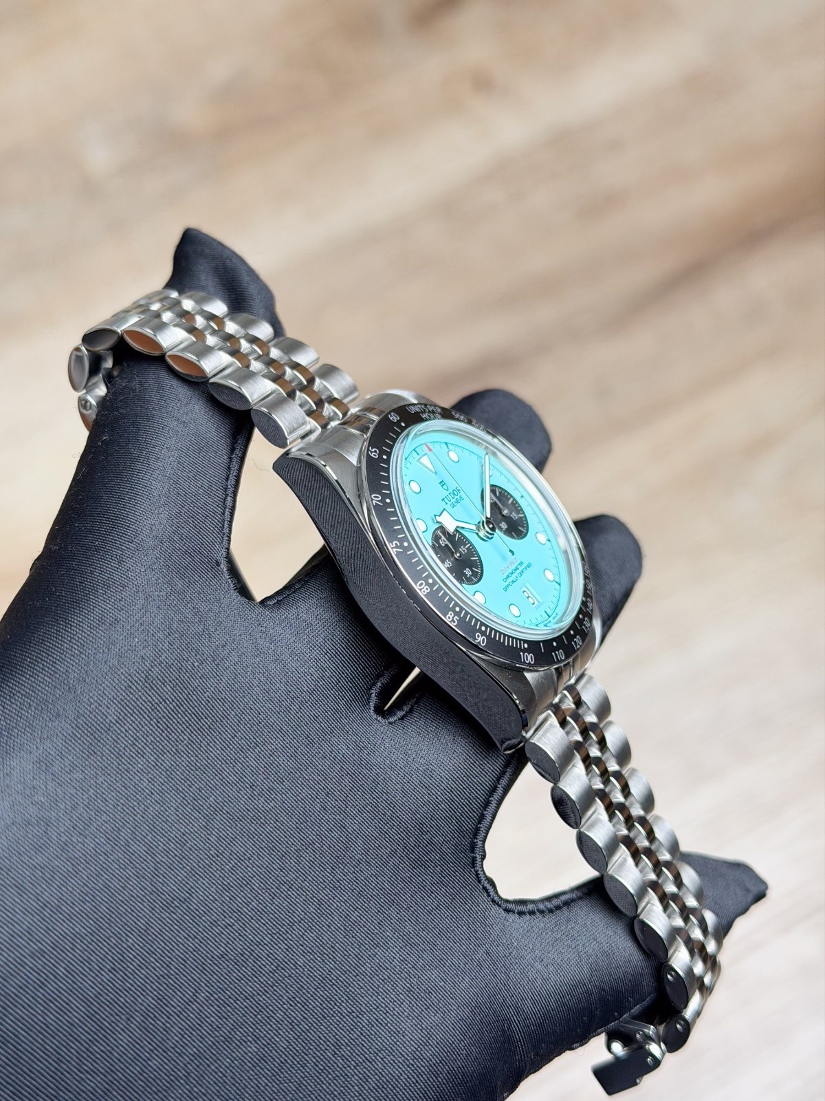 Tudor Black Bay Chronograph Blue Flamingo Turquoise Dial Bracelet M79360N Full