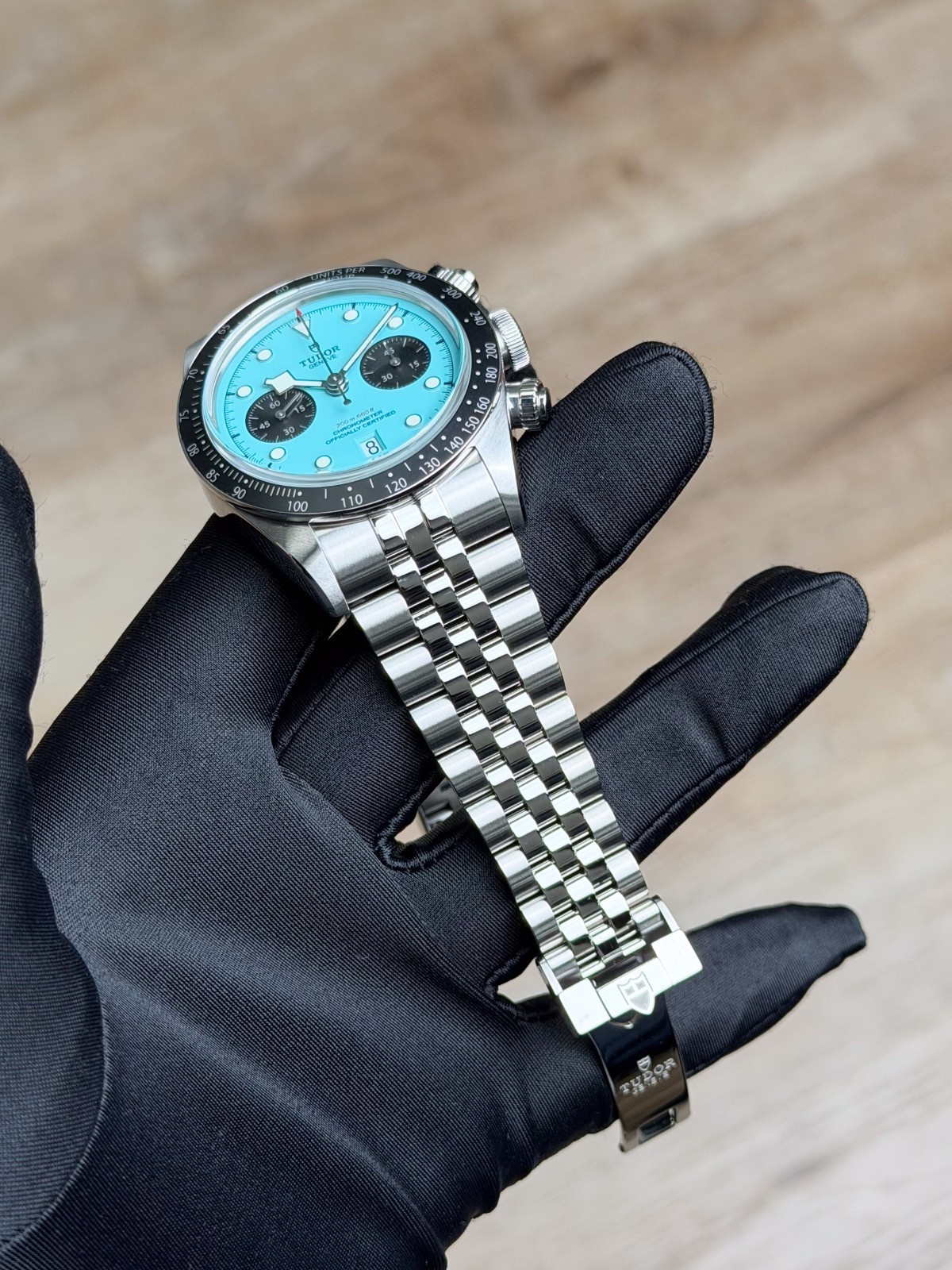 Tudor Black Bay Chronograph Blue Flamingo Turquoise Dial Bracelet M79360N Full