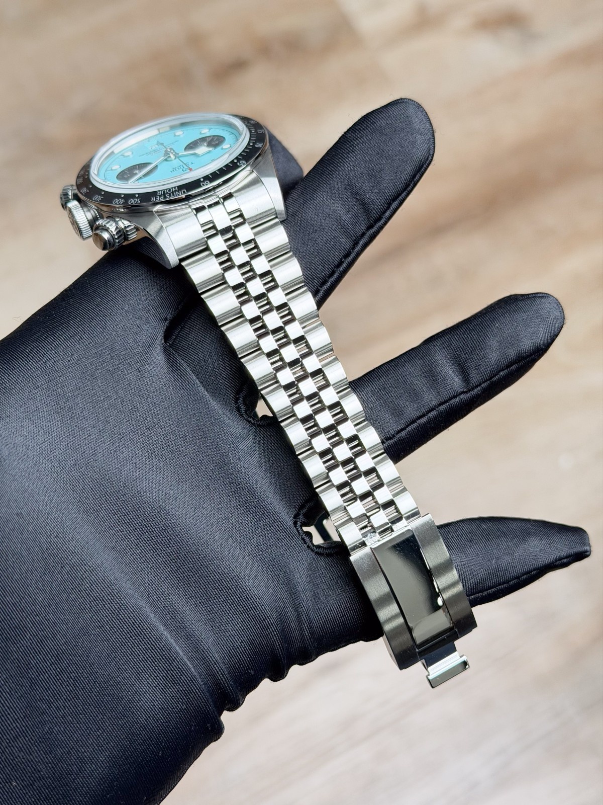 Tudor Black Bay Chronograph Blue Flamingo Turquoise Dial Bracelet M79360N Full
