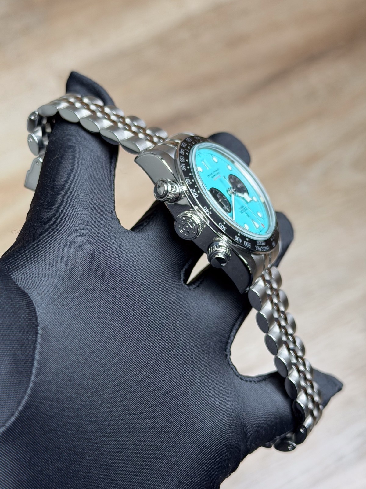 Tudor Black Bay Chronograph Blue Flamingo Turquoise Dial Bracelet M79360N Full