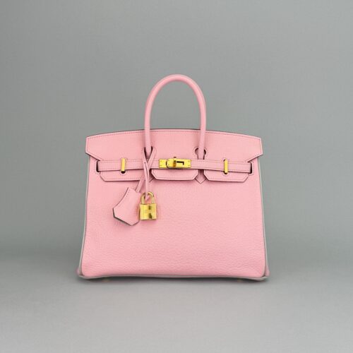 Hermes Birkin 25 Chevre HSS Rose Sakura/ Gris Perle Gold Hardware Preowned A