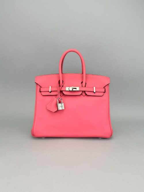 Hermes Birkin 25 Swift Rose Lipstick Palladium Hardware Preowned A Stamp