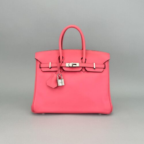 Hermes Birkin 25 Swift Rose Lipstick Palladium Hardware Preowned A Stamp