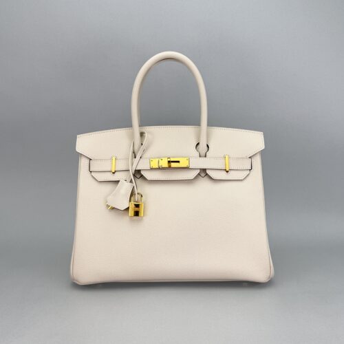 Hermes Birkin 30 Retourne Epsom Craie Gold Hardware Preowned Z Stamp 2021
