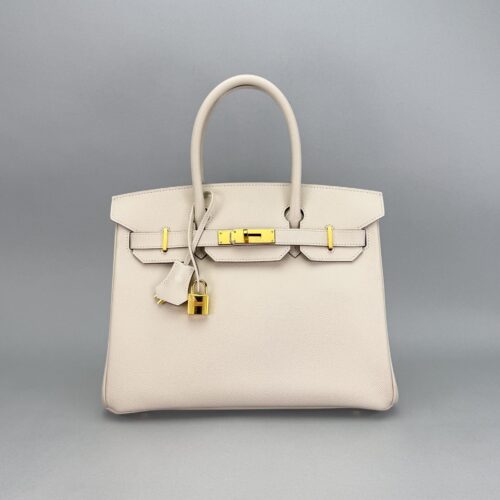 Hermes Birkin 30 Retourne Epsom Craie Gold Hardware Preowned Z Stamp 2021
