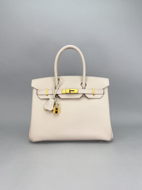 Hermes Birkin 30 Retourne Epsom Craie Gold Hardware Preowned Z Stamp 2021