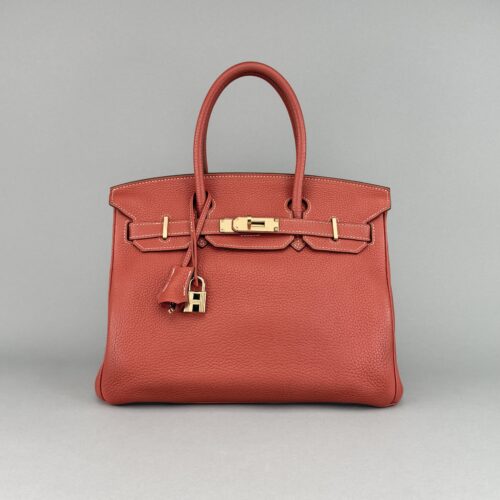 Hermes Birkin 30 Retourne Togo Terre Battue Gold Hardware Preowned Square O