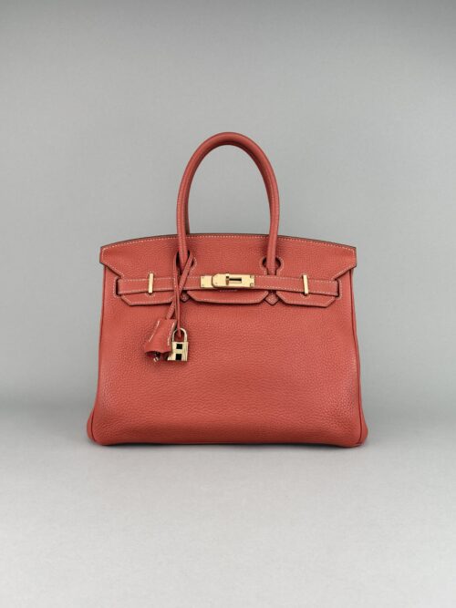 Hermes Birkin 30 Retourne Togo Terre Battue Gold Hardware Preowned Square O