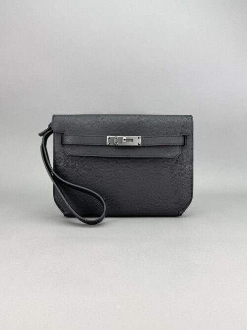 Hermes Kelly Depeches Togo Black/Noir Palladium Hardware Preowned B Stamp