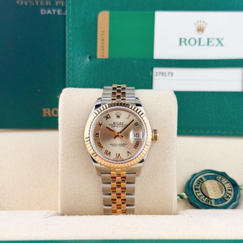 Rolex Datejust 28 Champagne Roman Fluted Jubilee Preowned 2017 279173
