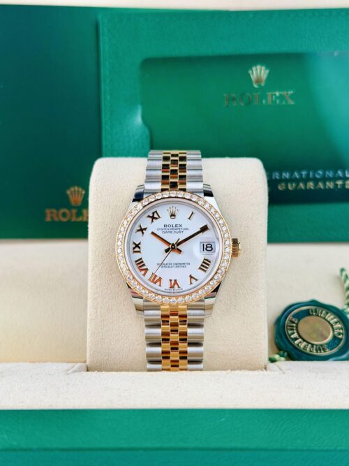 Rolex Datejust 31 White Roman Diamond Bezel Jubilee 2026 Unworn 278383RBR