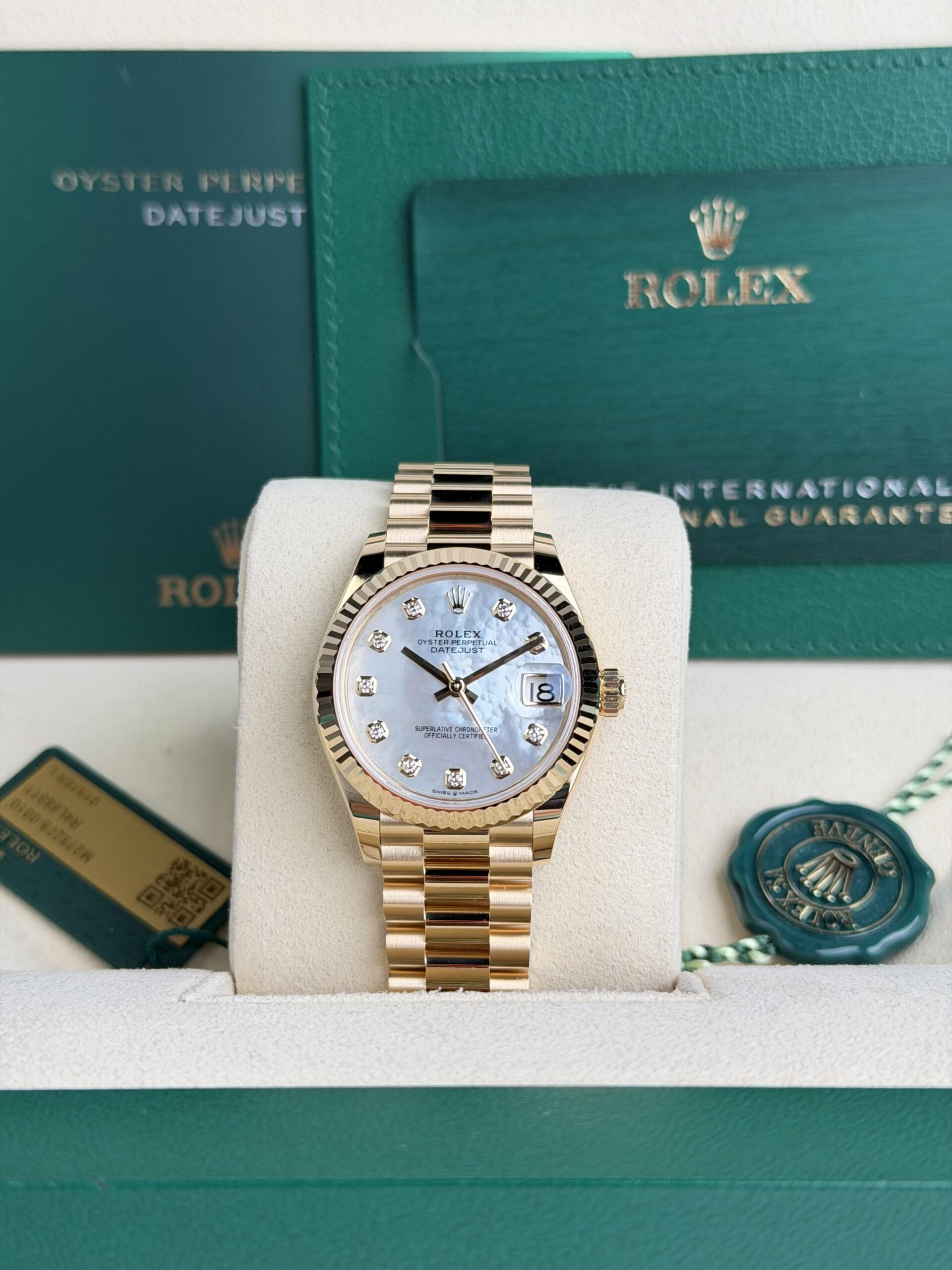 Rolex Datejust 31 MOP Pearl Diamond Fluted President 2026 Unworn 278278