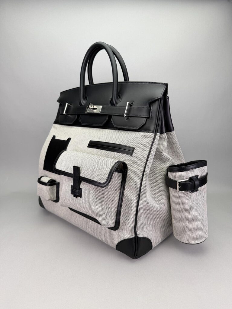 Hermes Hac 40 Cargo Toile Panda Black Palladium Hardware K Stamp 2025