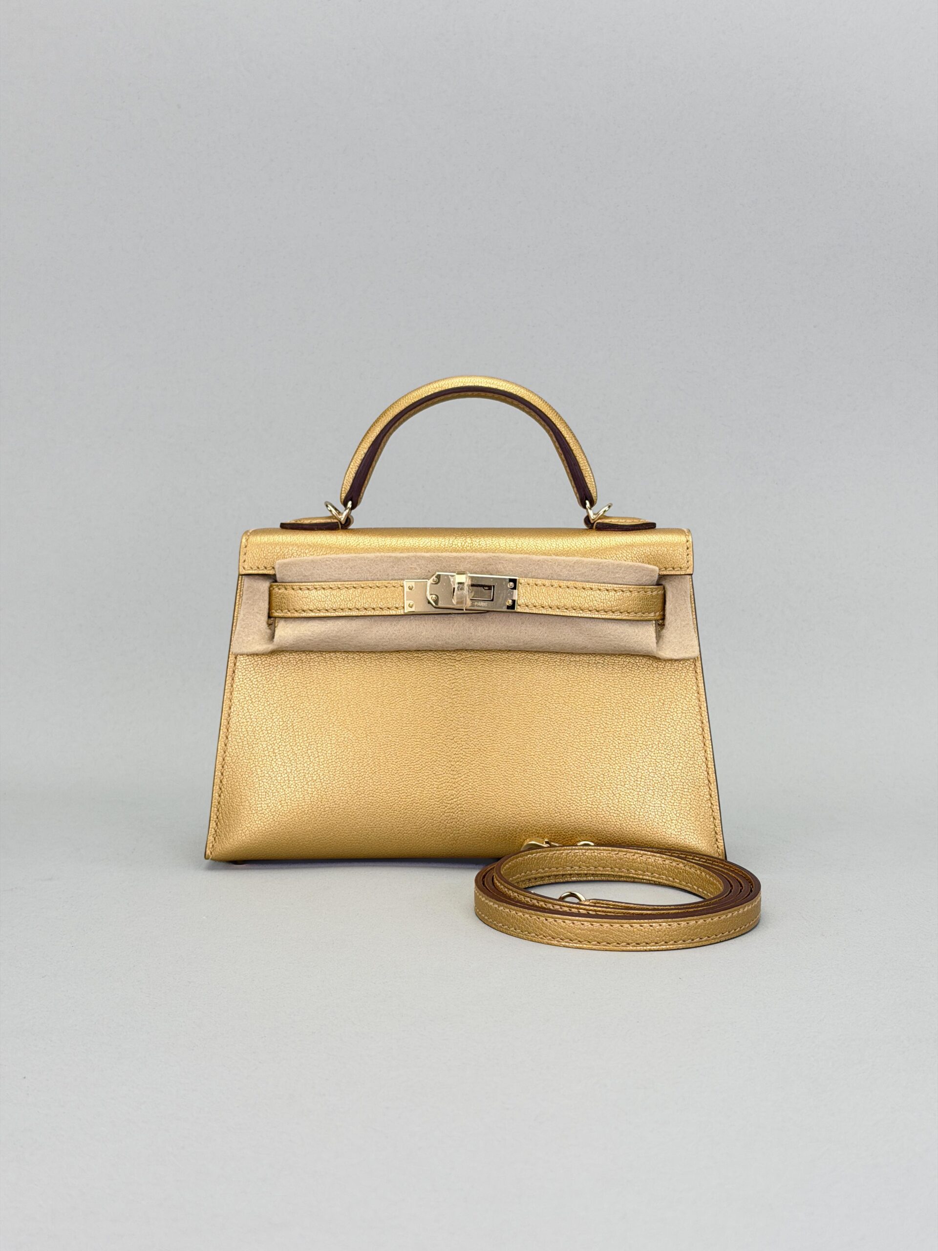 Hermes Mini Kelly 20 Chevre Chamkilight Dore Permabrass Hardware K Stamp 2026
