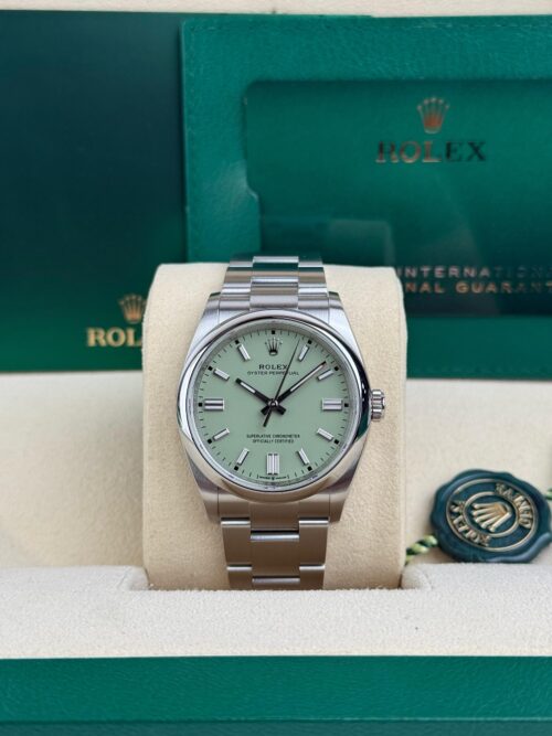 Rolex Oyster Perpetual 36 Pistachio Index Smooth Oyster 2026 Unworn 126000